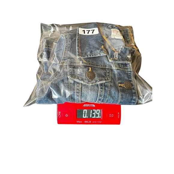 The Children's Place Girls Distressed Faded Stretch Jean Jacket Blue Size M/M - Picture 10 of 10